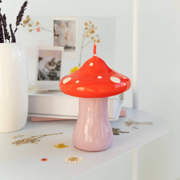 Grande Bougie Champignon Rouge Helio Ferretti Vue 1