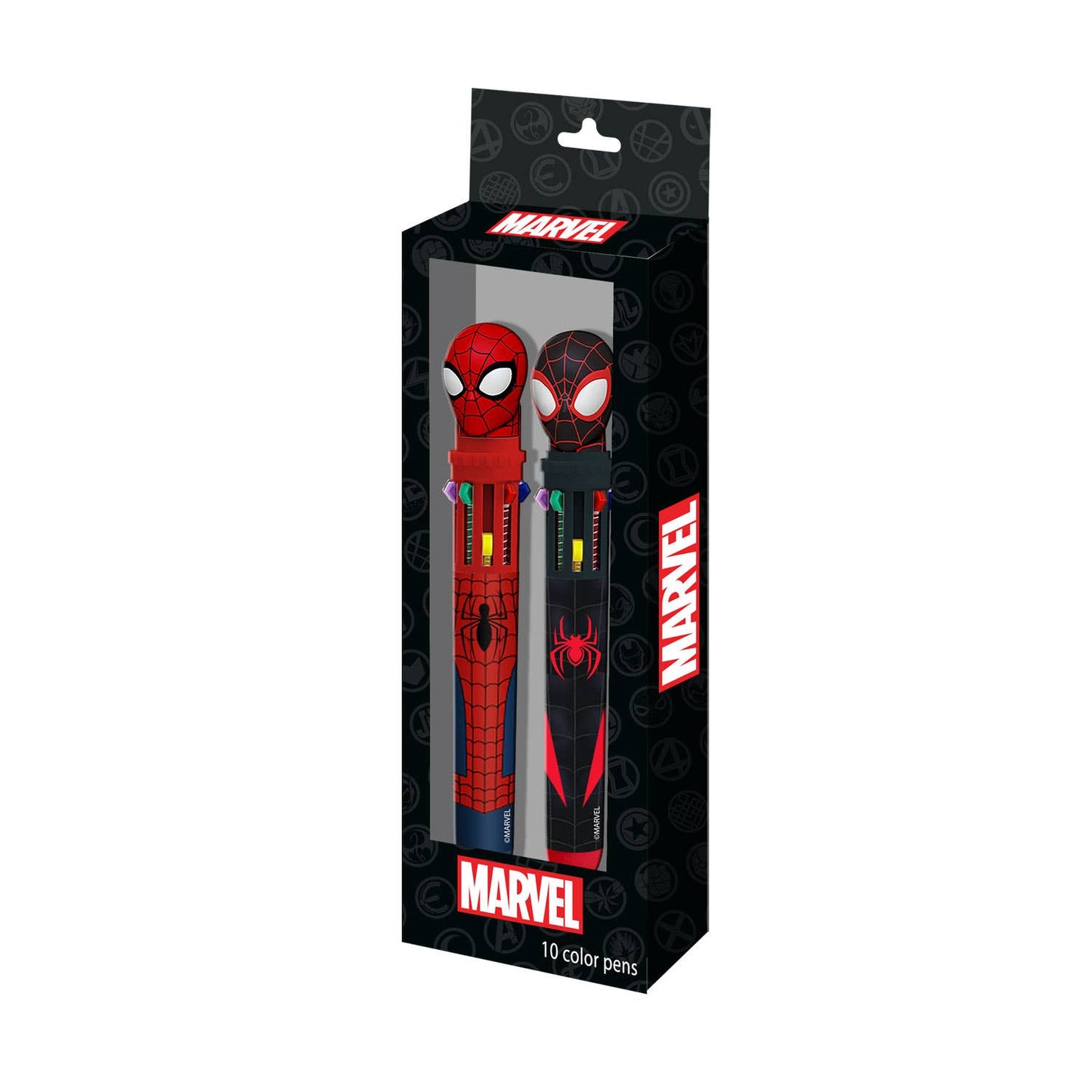 Marvel Spiderman Peter Pan - Pack of 2 Pens with 10 Colors