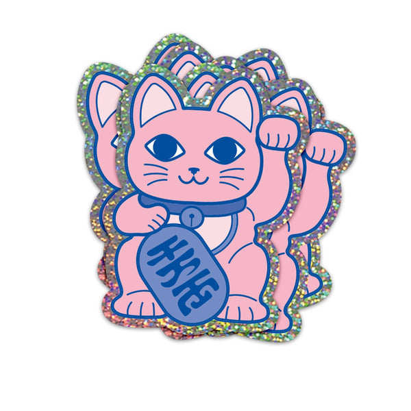 Autocollant à paillettes Maneki Neko Lucky Cat