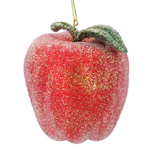 Boule de Noël en verre Pomme perlé