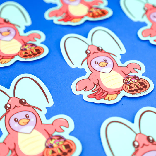 Penguin in Lobster Halloween Costume Sticker