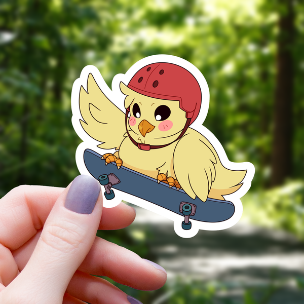 Autocollant Poussin Skateur