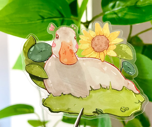Pegatina de pato de primavera