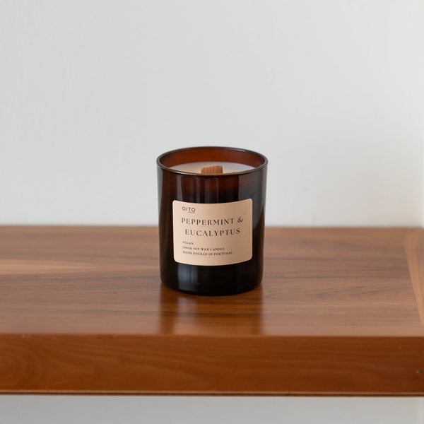 Bougie Menthe poivrée & Eucalyptus – 50 h – Oito.Atelier