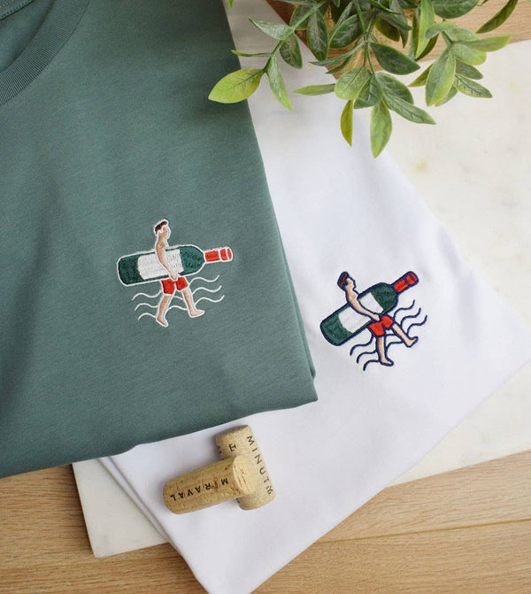 T-shirt Brodé - Surf Vin - t-shirt brodé Juste un T-shirt