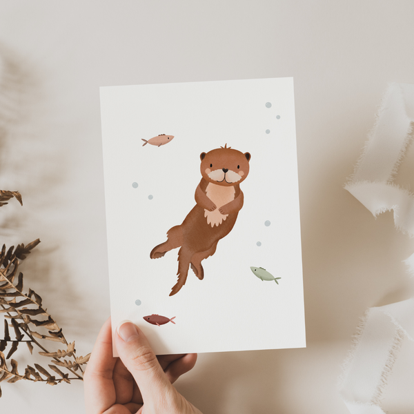 Tarjeta de felicitación de nutria