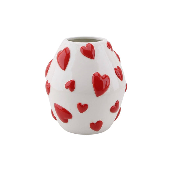 Vaso per fiori a forma di cuore - Bianco/Rosso