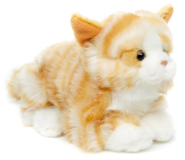 Chat couché (aux dents brunes) - peluche Uni Toys
