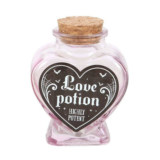 Bouteille décorative en verre en forme de cœur Love Potion