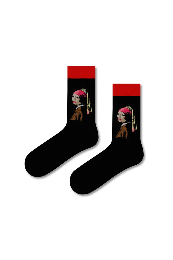 Chaussettes Artistiques Inspirées d’un Portrait Classique