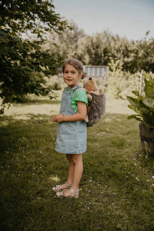 Mochila infantil de erizo de peluche