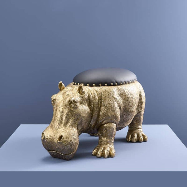 Taburete Hippopotamus Patty Gold