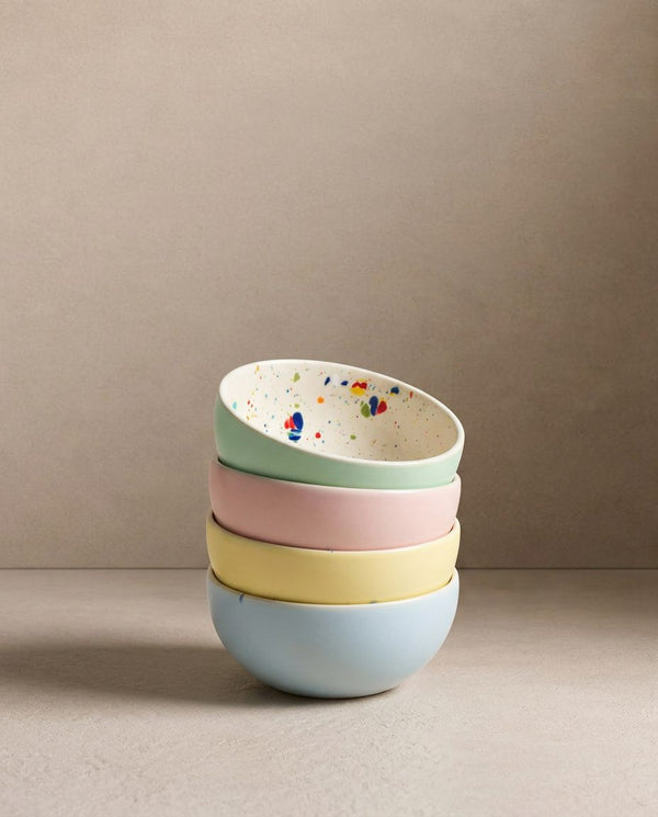 Breeze Party In Stoneware Mini Bowl 4 Pieces Set Mix Color