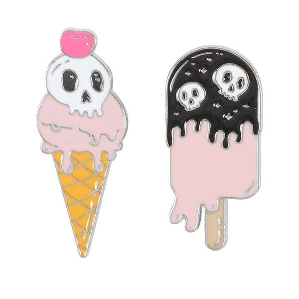 Pins émaillés « glace gothique en train de fondre »