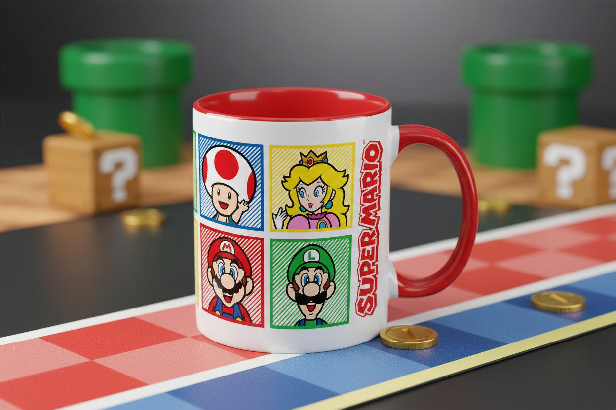 Tazza Super Mario - Mario, Luigi, Toad e Peach