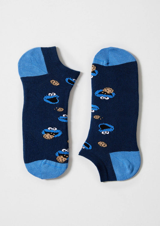BeSesameStreet Cookie Monster - Chaussettes Cheville en Coton Bio