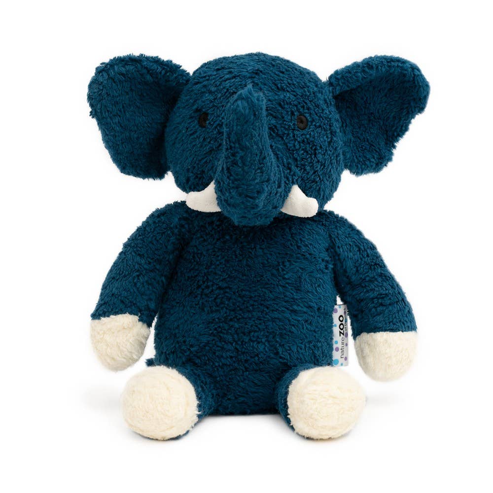 Elefante de peluche tamanho XL em algodão orgânico – azul escuro