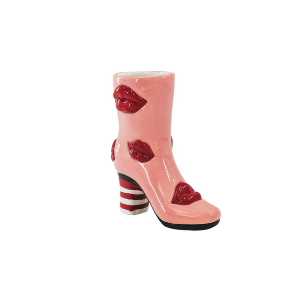 Vase Botte avec Lèvres - Rose/Rouge