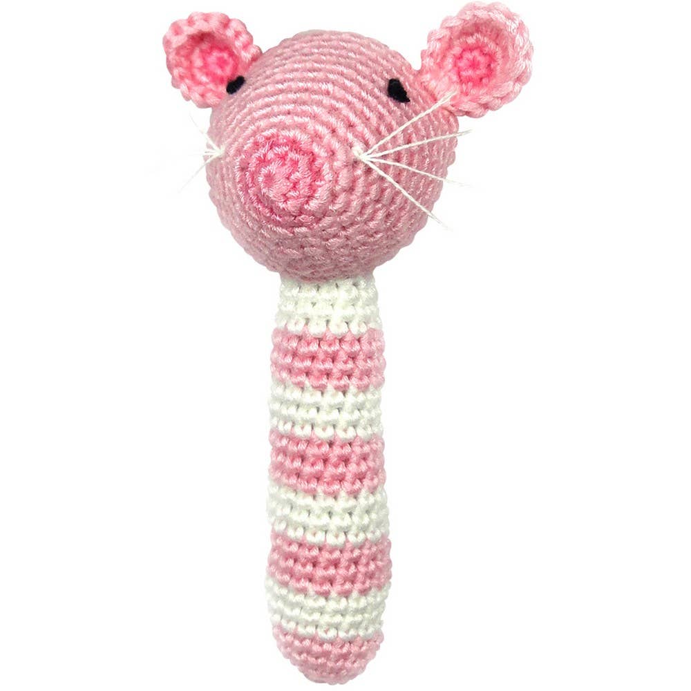 Light pink mouse rattle