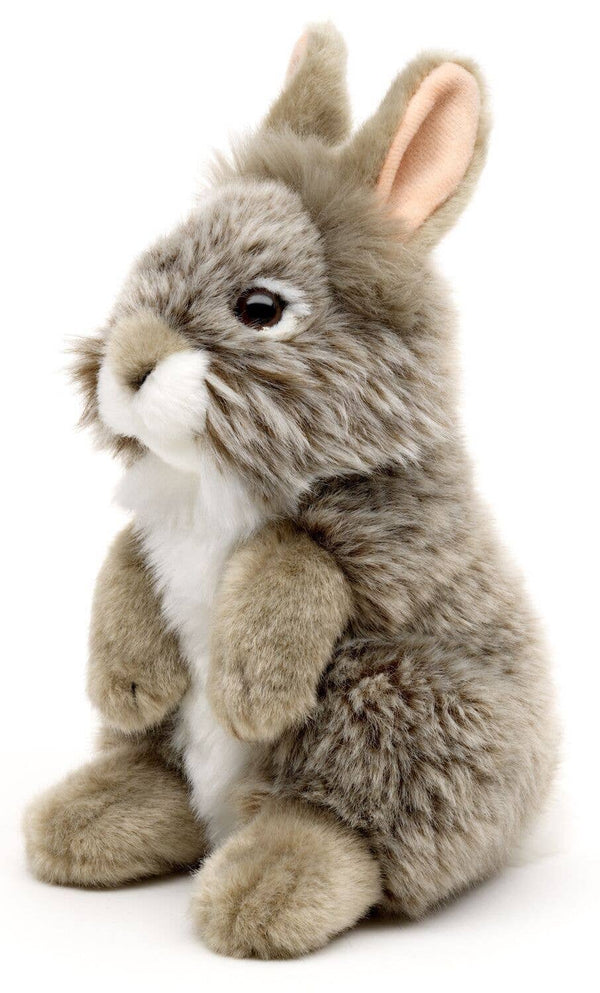 Lapin angora, debout (gris) - peluche Uni Toys