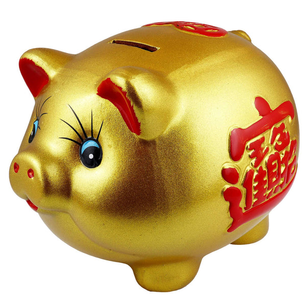 Tirelire Cochon Chanceux Doré