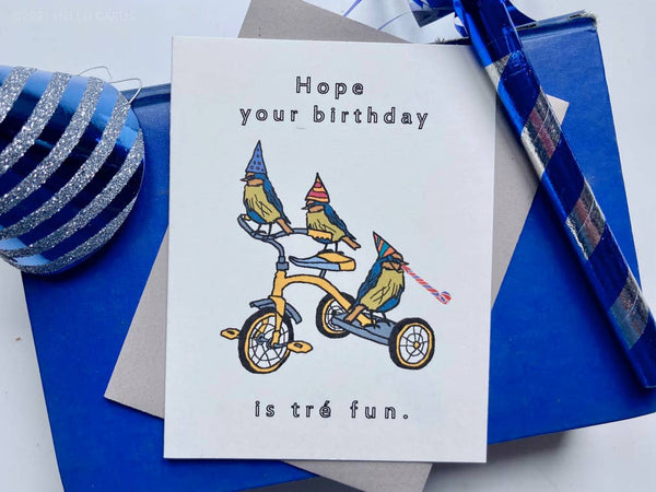 Biglietto di auguri di compleanno "molto divertente" con uccelli