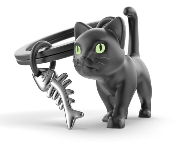 Porte-clés Chat noir Yeux phosphorescents