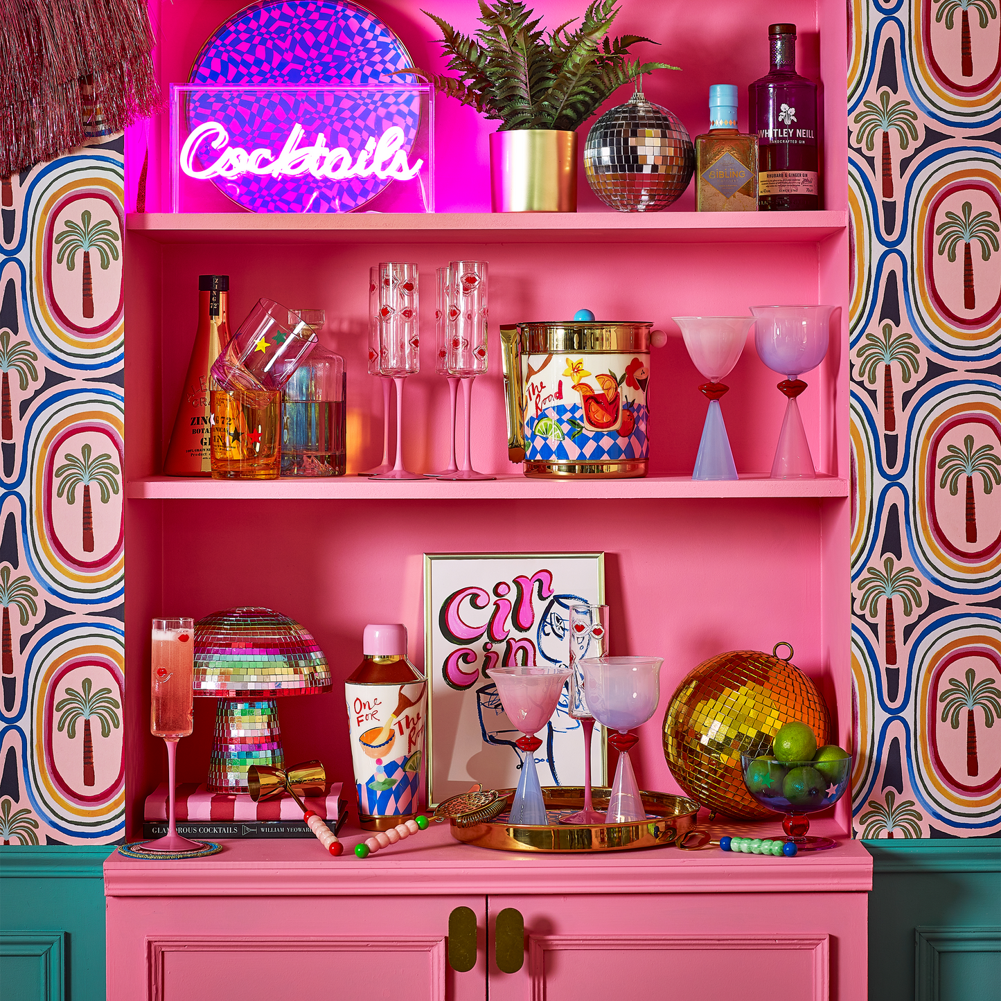 Copas de vino con tinte labial - Juego de 2