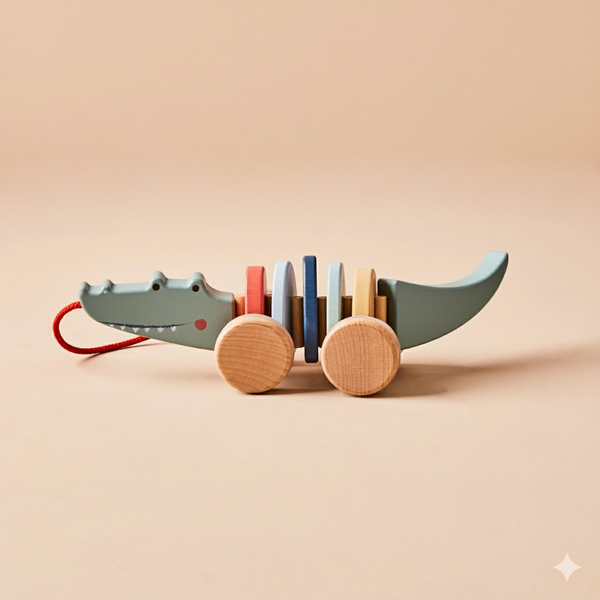 Jeu Jouet à Tirer Crocodile FSC® en Bois Just Bee Kids