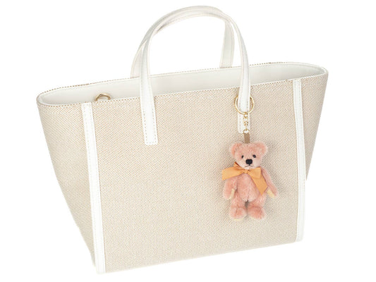 Pink Teddy Bear Plush Keychain