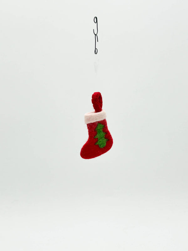 Décoration à suspendre Chaussette de Noël Rouge