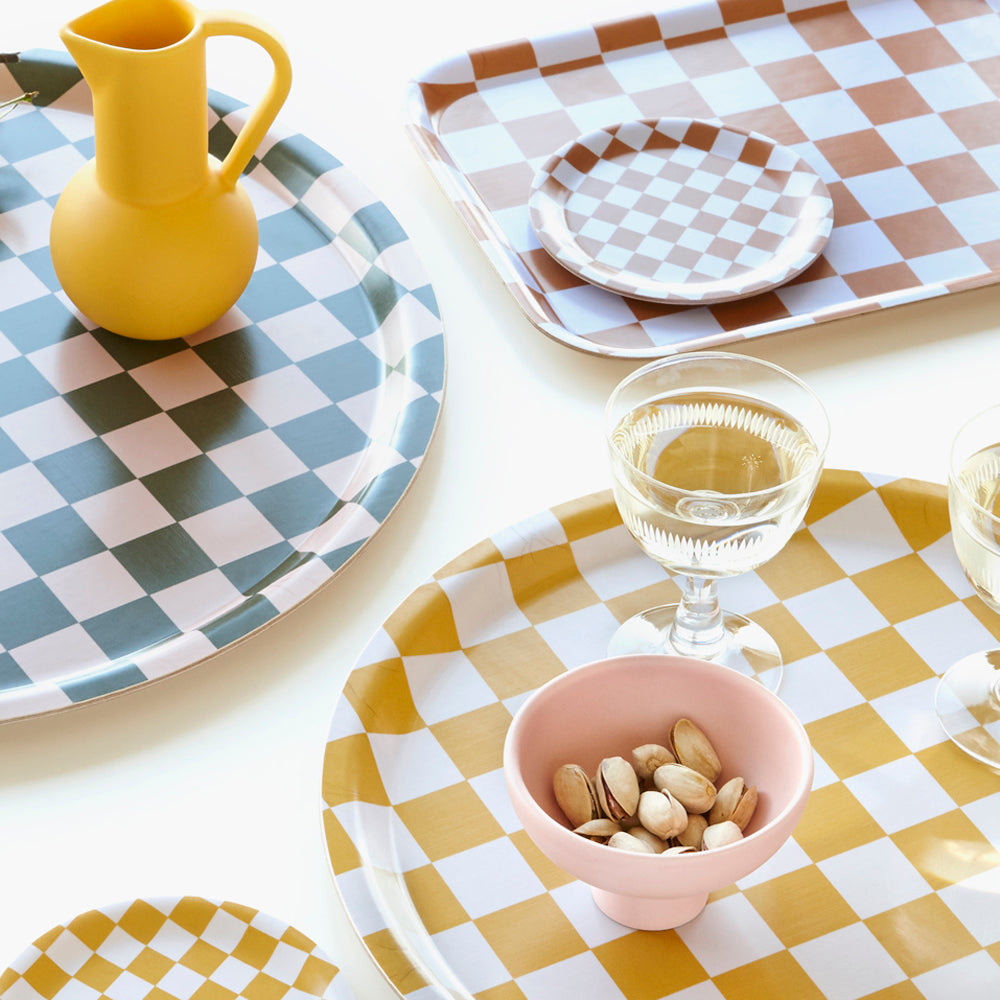 Caramel CHECKER Rectangular Serving Tray - 27x20 cm