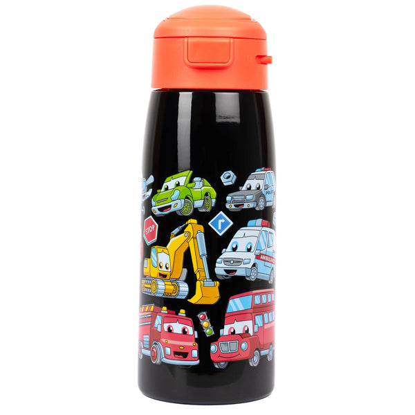Gourde en acier inoxydable avec paille – acier inoxydable Bottle 350ml – Cars World