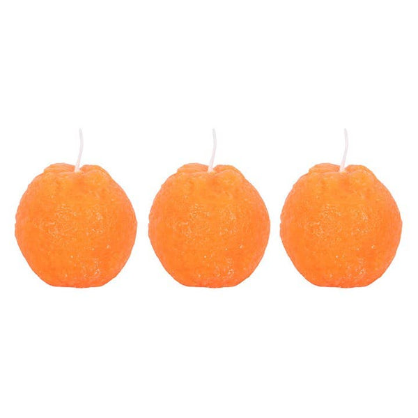 Ensemble de 3 bougies en forme d'orange