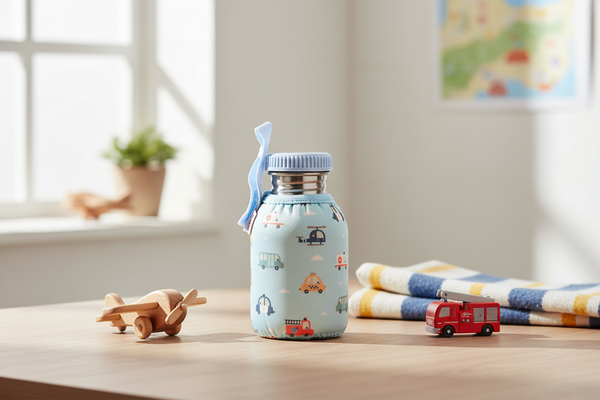 Bouteille en acier avec Housse Voitures de Ville 350 ml - vue 2