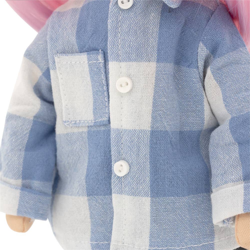 Boneca Billie com camisa aos quadrados, 32 cm