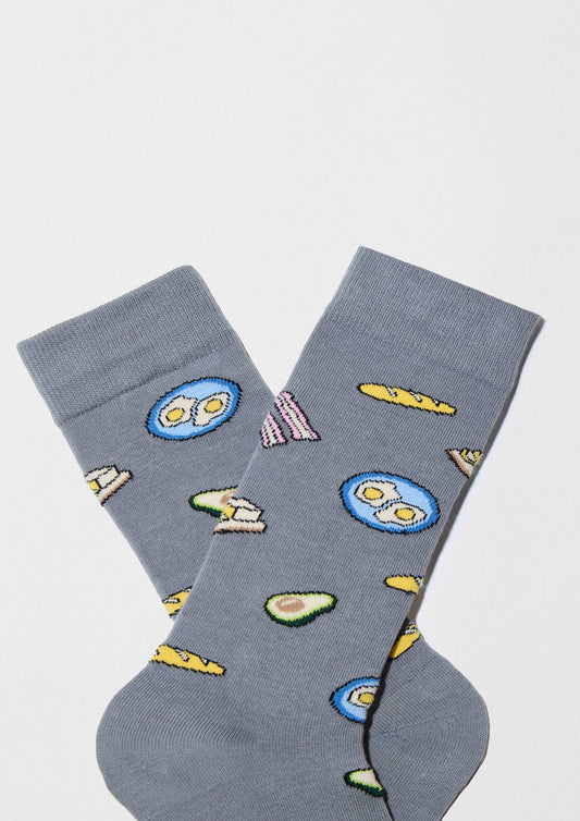 BeBrunch Bleu Poussiéreux - Chaussettes 100% Coton Bio