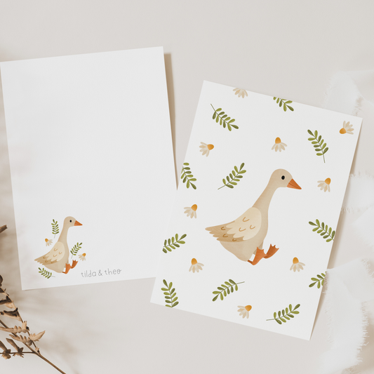 Tarjeta de felicitación de pato