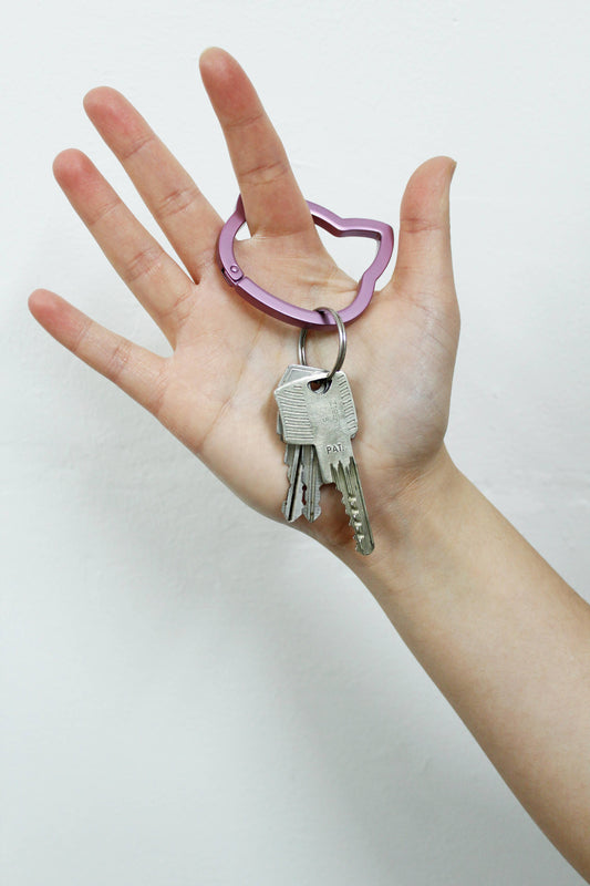 Conjunto de mosquetões gato rosa e turquesa