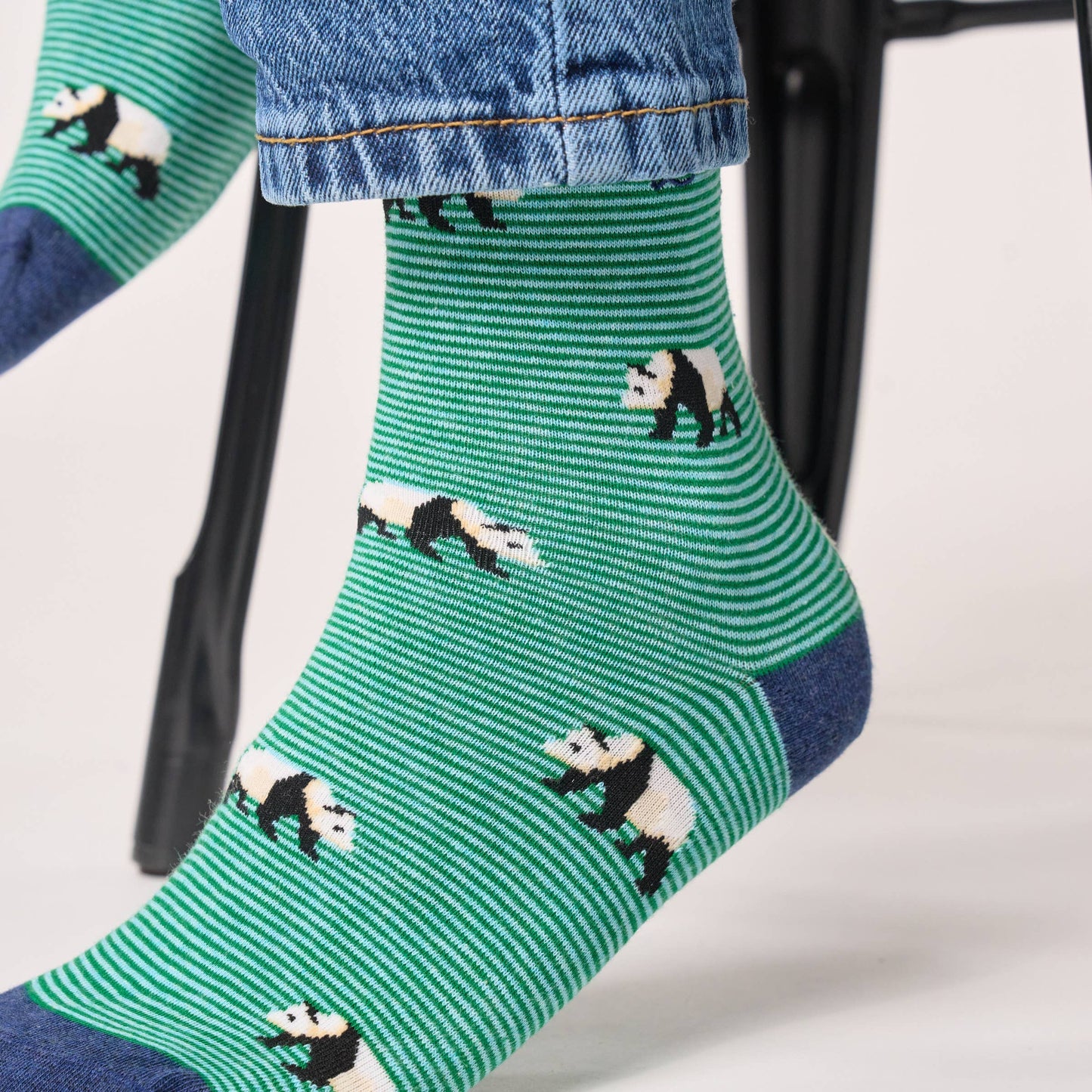 Chaussettes en coton peigné animaux - Panda