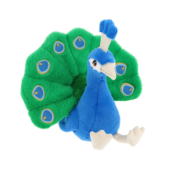 Peluche paon Keeleco 20 cm - peluche écoresponsable Keeleco