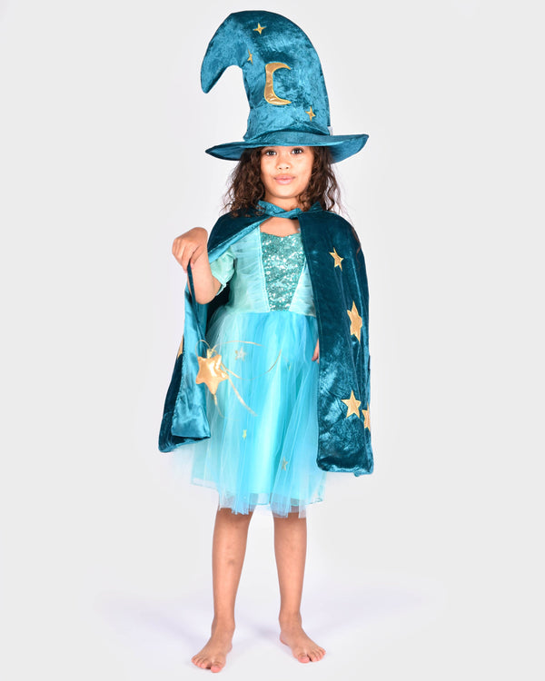 Ensemble Deluxe Sorcier en Velours, Taille 98-128 cm, 3-8 ans, 3 pièces