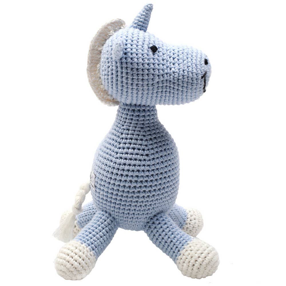 Crochet Plush Toy - Light Blue Unicorn