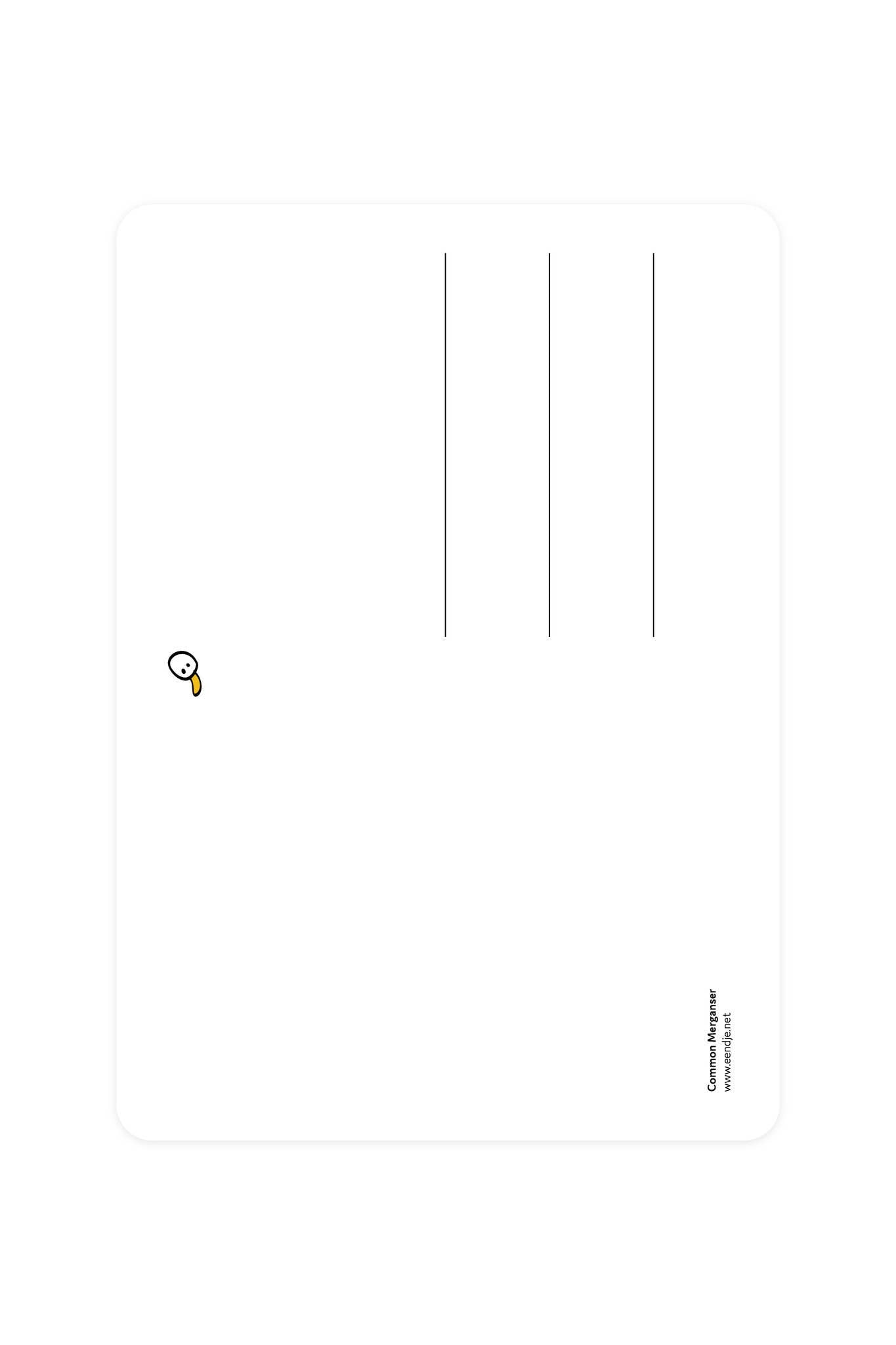 Postcard with Merganser - Lucky Ducky