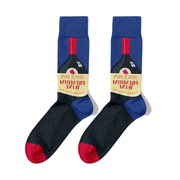Calzini con bottiglie di vino