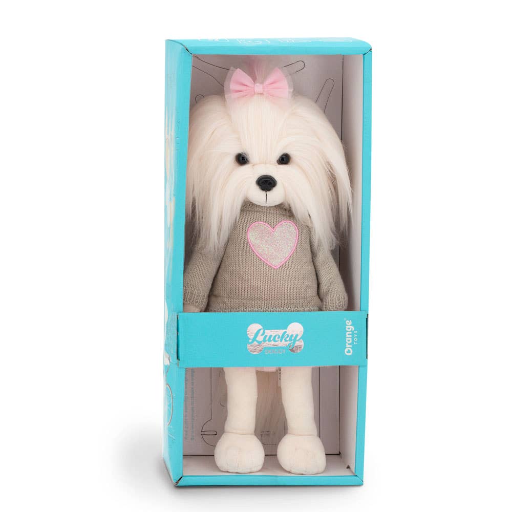 Poupée chien Lucky Mimi : Cœur rose-38cm