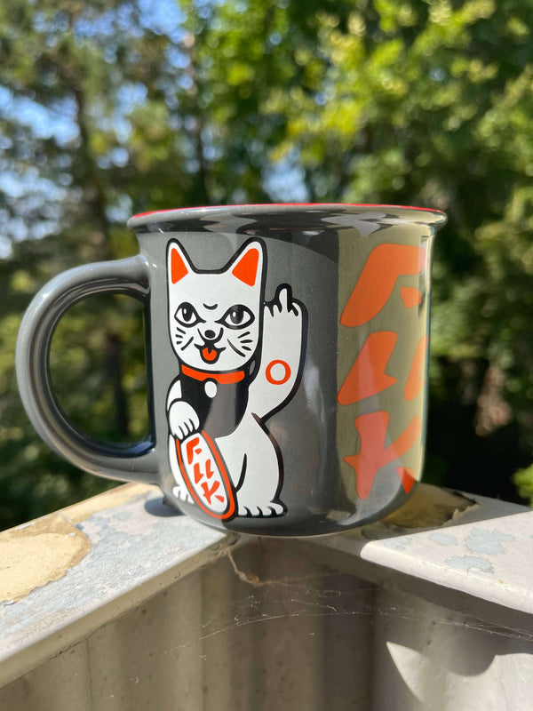 Tazza con gatto fortunato "F**k You Neko"