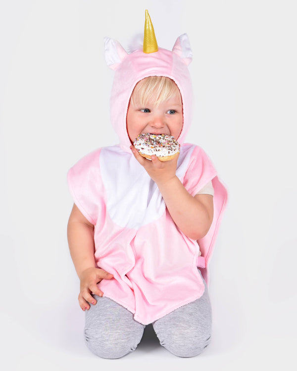 Mini cape licorne rose 86-110 cl 1-4 ans