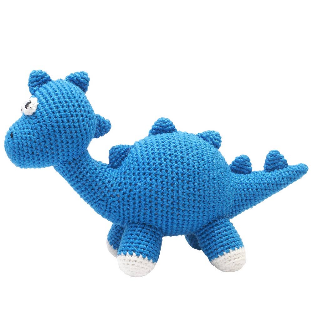 Peluche em crochê tamanho XL - Dinossauro Azul