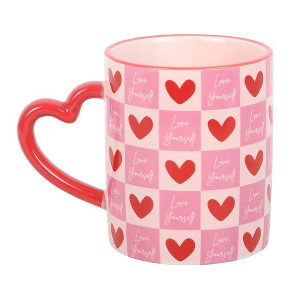 Tazza a forma di cuore "Ama te stesso"